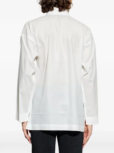 Issey Miyake Collar Buttoned Shirt In White