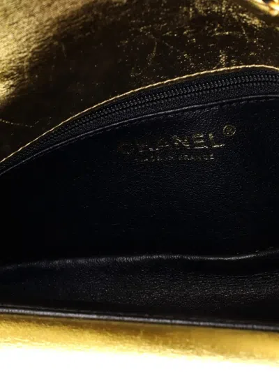 Pre-owned Chanel Cc Chic Double Flap Bag Quilted Lambskin Small Crossbody Bag In Black