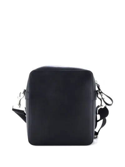 Pre-owned Valentino Garavani Vlogo Square Printed Leather Small Crossbody Bag In Black