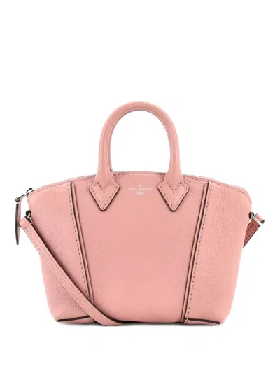 Pre-owned Louis Vuitton Soft Lockit Handbag Leather Nano Crossbody Bag In Pink