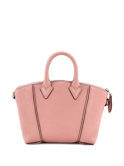 Pre-owned Louis Vuitton Soft Lockit Handbag Leather Nano Crossbody Bag In Pink