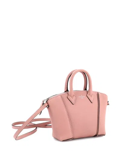 Pre-owned Louis Vuitton Soft Lockit Handbag Leather Nano Crossbody Bag In Pink