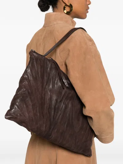 Sommet Medium Lexi Leather Shoulder Bag In Brown