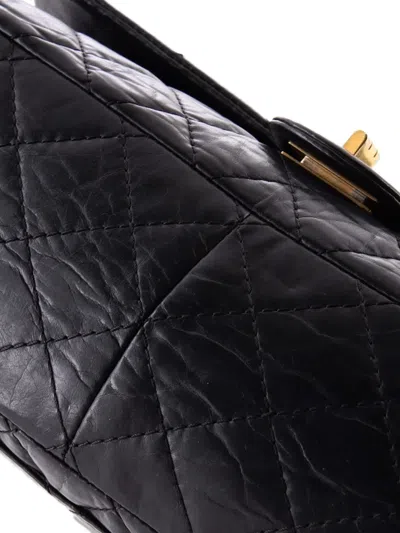 Pre-owned Chanel Reissue 2.55 Flap Bag Quilted Aged Calfskin 226 Shoulder Bag In Black
