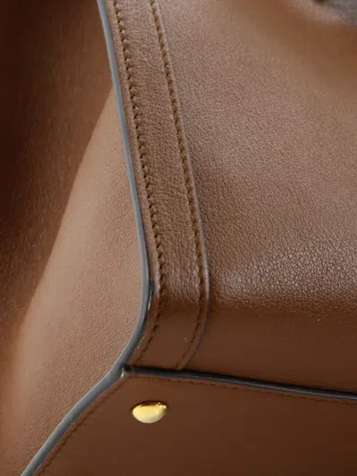 Pre-owned Gucci Diana Nm Bamboo Handle Leather Small Tote Bag In Brown