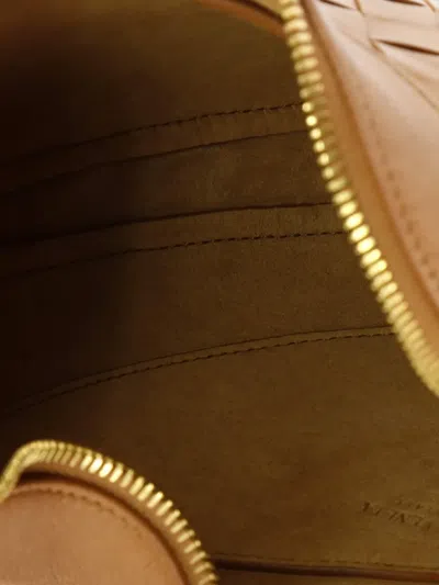 Pre-owned Bottega Veneta Drop Intrecciato Nappa Small Shoulder Bag In Brown