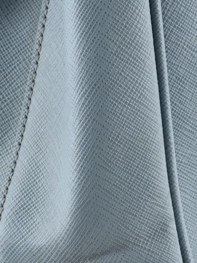 Pre-owned Prada Double Zip Lux Saffiano Leather Large Tote Bag In Blue