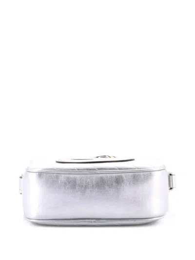 Pre-owned Gucci Blondie Nm Camera Shoulder Bag Diagonal Quilted Leather Small Crossbody Bag In Silver