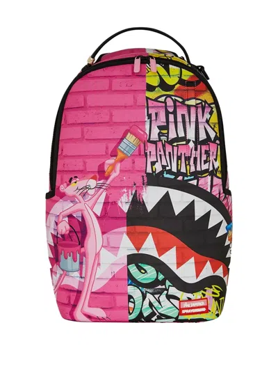 Sprayground Panther Painting Over Graffiti Dlxr Backpack In Orange