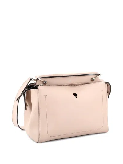 Pre-owned Fendi Dotcom Convertible Leather Medium Satchel In Pink