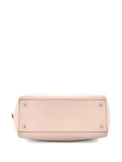 Pre-owned Fendi Dotcom Convertible Leather Medium Satchel In Pink