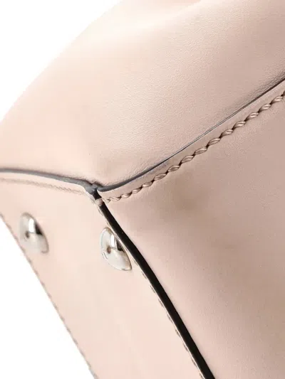 Pre-owned Fendi Dotcom Convertible Leather Medium Satchel In Pink