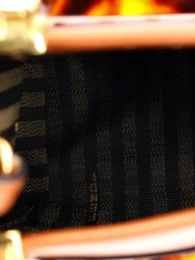 Pre-owned Fendi Sunshine Shopper Tote Leather Mini Crossbody Bag In Brown