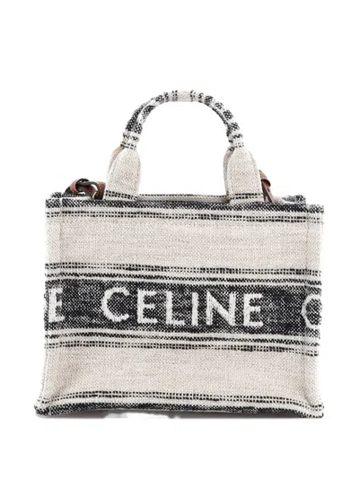 Pre-owned Celine Cabas Thais Printed Canvas Small Tote Bag In Neutral