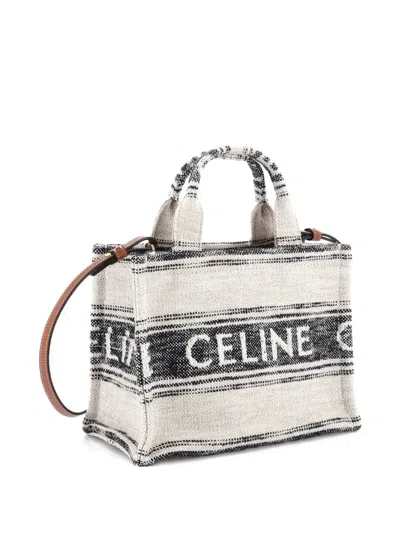 Pre-owned Celine Cabas Thais Printed Canvas Small Tote Bag In Neutral