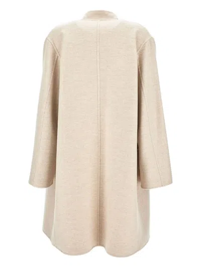 Dušan Flap Pocket Open Front Coat In Neutral