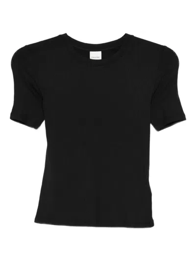 Calvin Klein Ribbed Short-sleeve T-shirt In Black