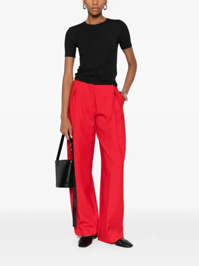 Calvin Klein Ribbed Short-sleeve T-shirt In Black