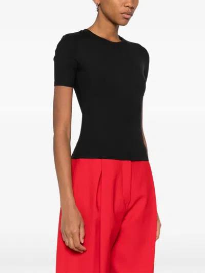Calvin Klein Ribbed Short-sleeve T-shirt In Black