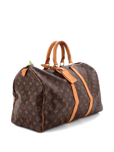 Pre-owned Louis Vuitton Keepall Bag Monogram Canvas 45 Satchel In Brown