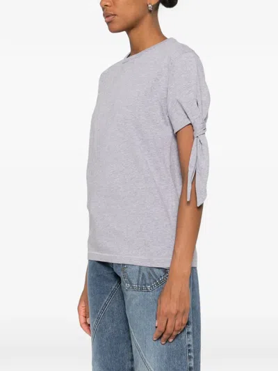 Jw Anderson Crew-neck Knot-detail T-shirt In Gray