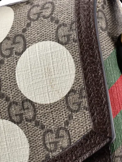 Pre-owned Gucci Horsebit 1955 Printed Gg Coated Canvas Mini Crossbody Bag In Brown