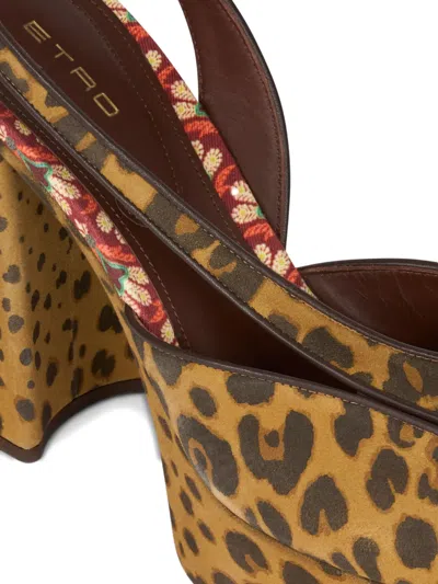 Etro 100mm Platform Animal-print Sandals In Multi