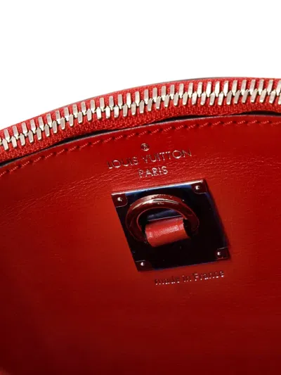 Pre-owned Louis Vuitton City Steamer Handbag Leather Pm Satchel In Red