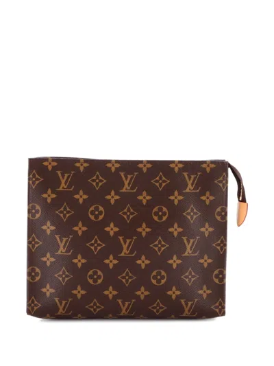 Pre-owned Louis Vuitton Toiletry Nm Monogram Canvas Pouch In Brown