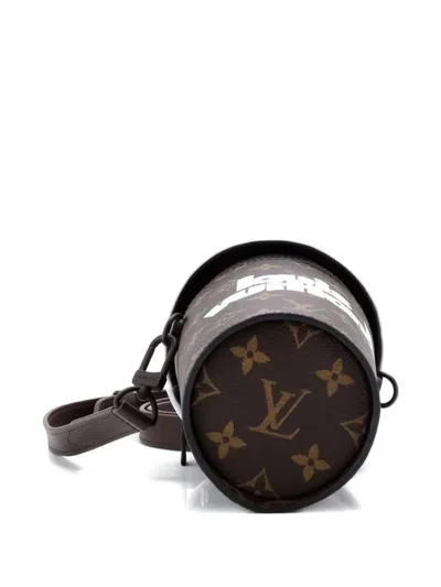 Pre-owned Louis Vuitton Coffee Cup Convertible Pouch Everyday Signature Vintage Monogram Canvas Crossbody Bag In Brown
