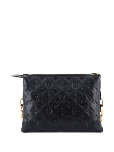 Pre-owned Louis Vuitton Coussin Bag Monogram Embossed Lambskin Pm Crossbody Bag In Black