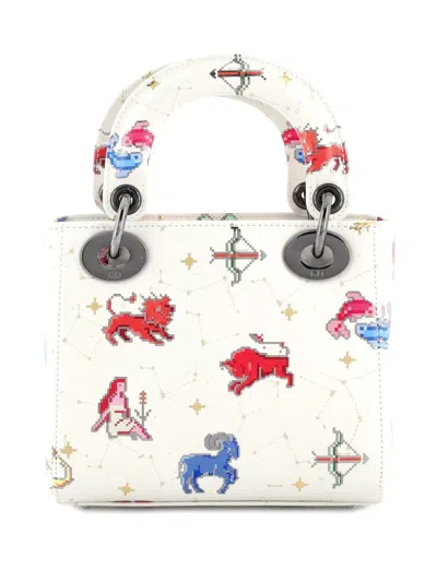 Pre-owned Dior Lady  Bag Limited Edition Pixel Zodiac Printed Calfskin Mini Shoulder Bag In Multi
