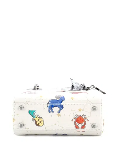 Pre-owned Dior Lady  Bag Limited Edition Pixel Zodiac Printed Calfskin Mini Shoulder Bag In Multi
