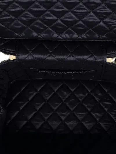 Pre-owned Chanel Classic Vanity Case Quilted Caviar Medium Pouch In Black