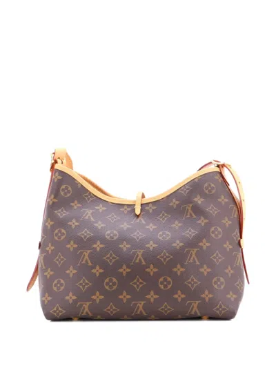 Pre-owned Louis Vuitton Carryall Monogram Canvas Pm Hobo Bag In Brown