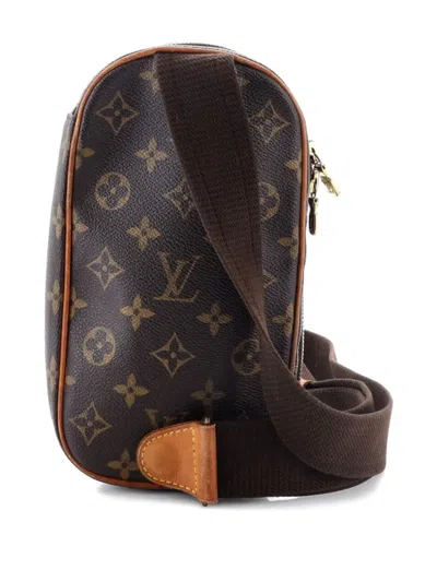 Pre-owned Louis Vuitton Pochette Gange Monogram Canvas Belt Bag In Brown
