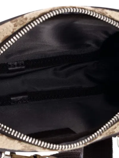 Pre-owned Gucci Web Loop Messenger Bag Gg Canvas Mini Crossbody Bag In Brown