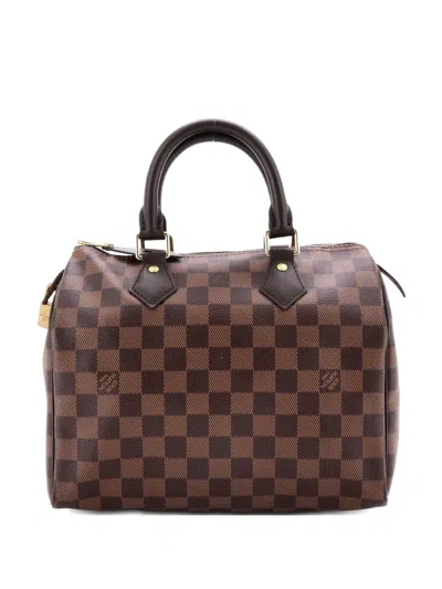 Pre-owned Louis Vuitton Speedy Handbag Damier 25 Satchel In Brown