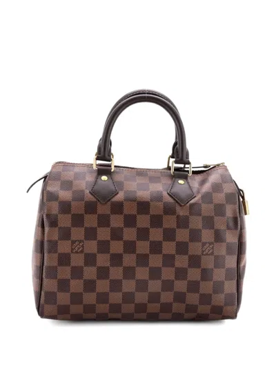 Pre-owned Louis Vuitton Speedy Handbag Damier 25 Satchel In Brown