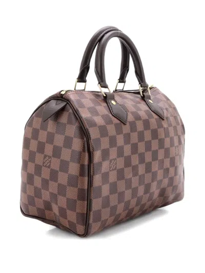 Pre-owned Louis Vuitton Speedy Handbag Damier 25 Satchel In Brown