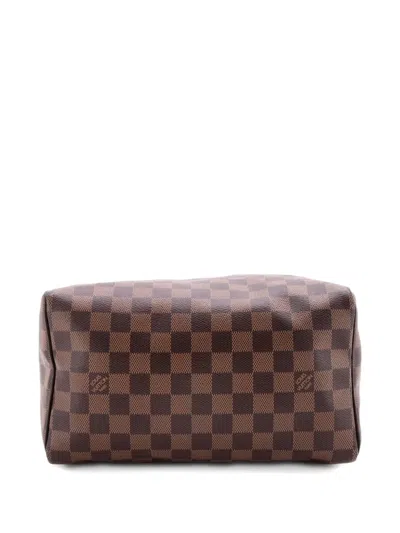 Pre-owned Louis Vuitton Speedy Handbag Damier 25 Satchel In Brown