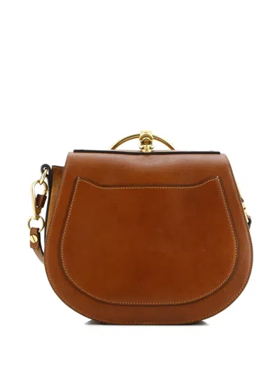 Pre-owned Chloé Nile Leather Medium Crossbody Bag In Brown