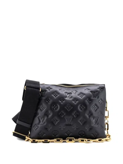 Pre-owned Louis Vuitton Coussin Bag Monogram Embossed Lambskin Pm Crossbody Bag In Black