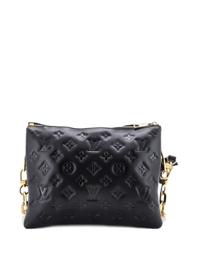 Pre-owned Louis Vuitton Coussin Bag Monogram Embossed Lambskin Pm Crossbody Bag In Black