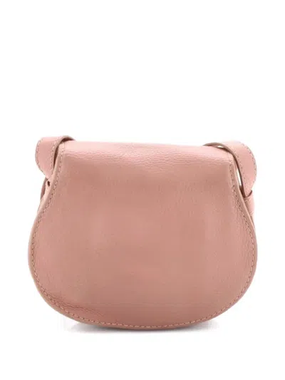 Pre-owned Chloé Marcie Leather Small Crossbody Bag In Pink