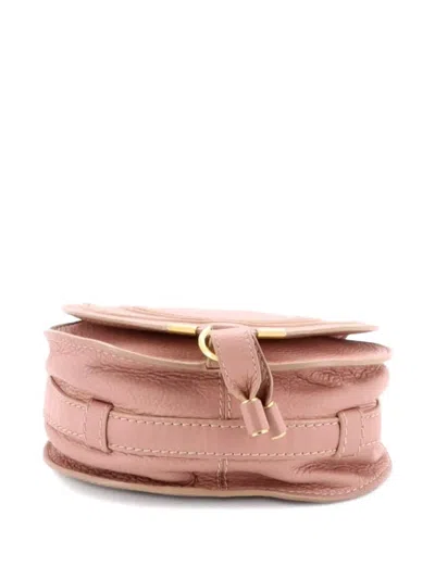 Pre-owned Chloé Marcie Leather Small Crossbody Bag In Pink