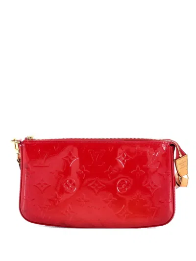 Pre-owned Louis Vuitton Pochette Accessoires Nm Monogram Vernis Shoulder Bag In Red