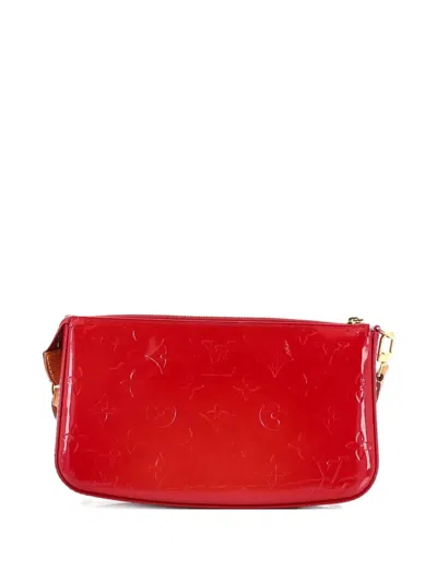 Pre-owned Louis Vuitton Pochette Accessoires Nm Monogram Vernis Shoulder Bag In Red