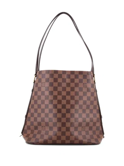Pre-owned Louis Vuitton Cabas Rivington Damier Shoulder Bag In Brown