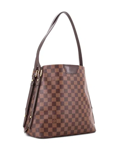 Pre-owned Louis Vuitton Cabas Rivington Damier Shoulder Bag In Brown